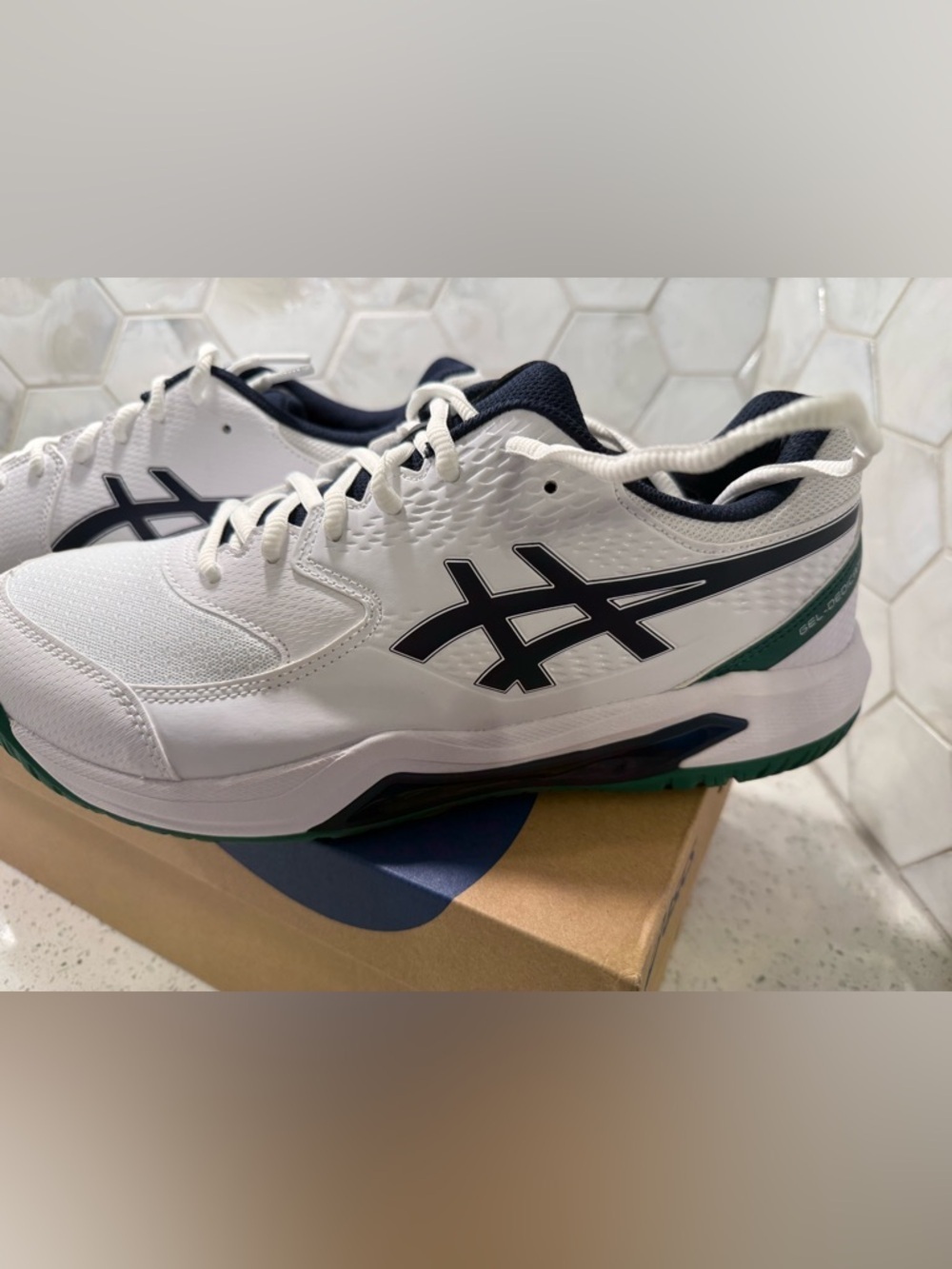 Asics Gel Dedicate 8 Sneakers Men’s 10 Wide White Midnight Green NEW Box